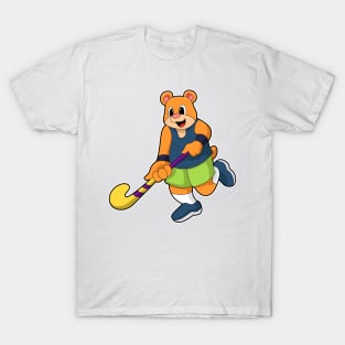 Bear at Hockey with Hockey bat T-Shirt